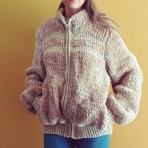 Sold Vintage teddy sweater jacket Sz S